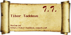 Tibor Taddeus névjegykártya
